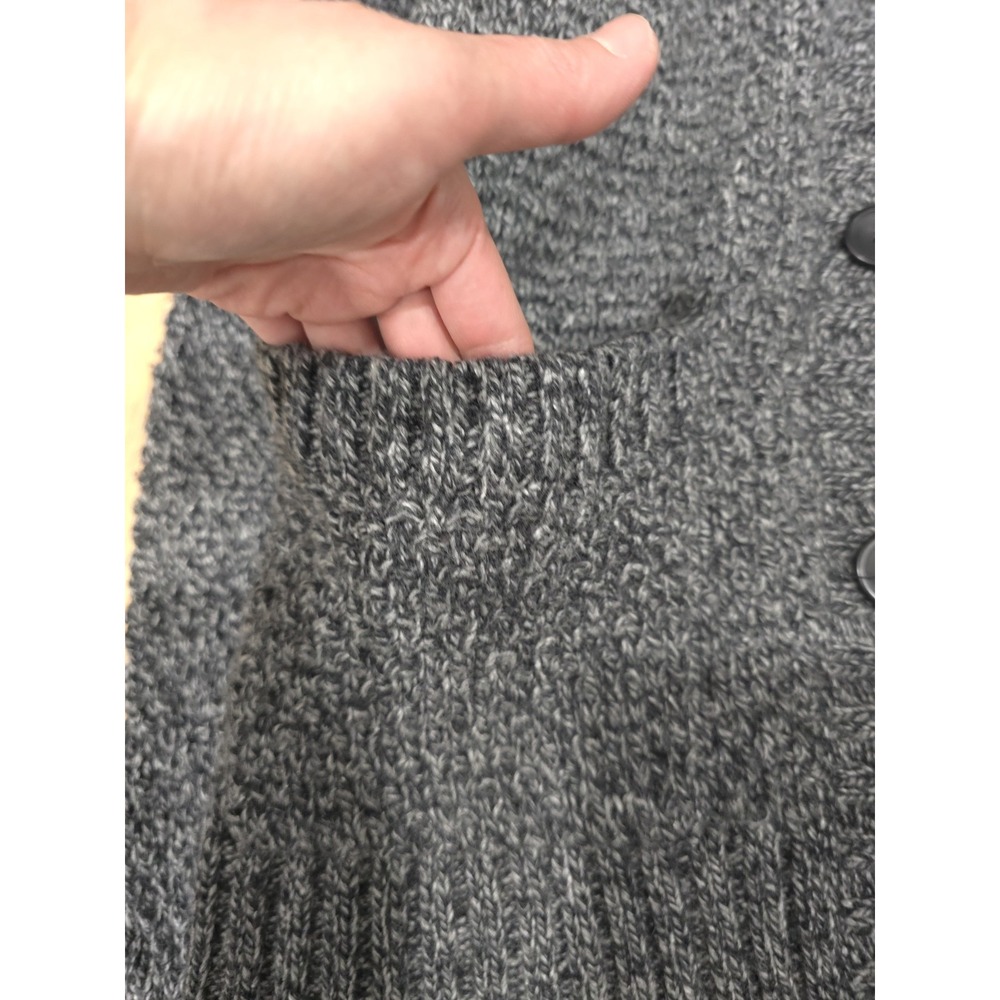 GIORDANO Men's M Cardigan Sweater Grey Melange Wool Blend Stand Collar Knit - Picture 13 of 16